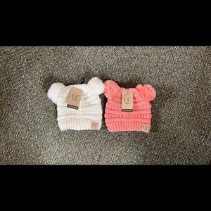 C.C Double Pom Baby Knit Hats